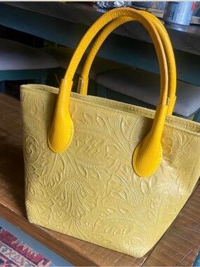 “Handmade Italian Genuine Leather Embossed Vintage bag